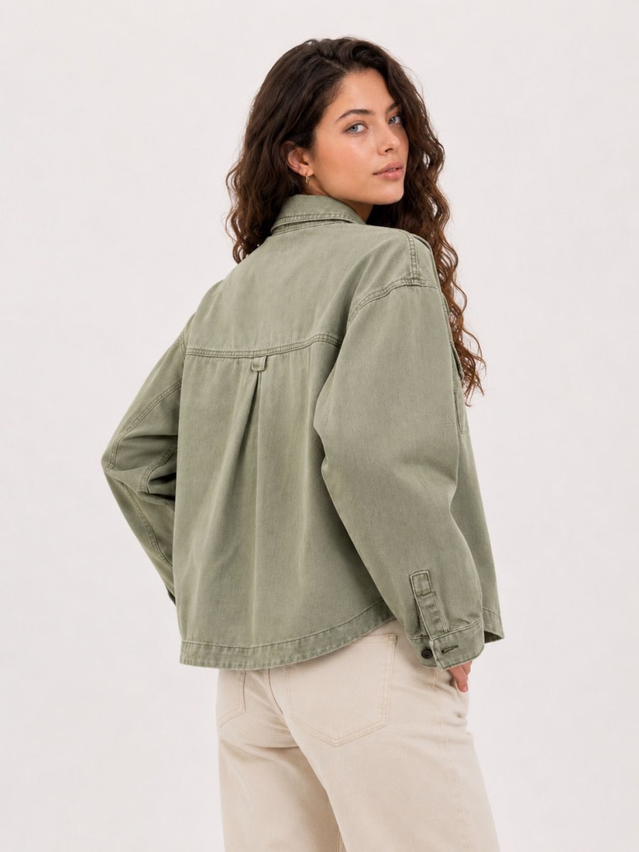 Chaqueta de Mezclilla Abotonada A3-784