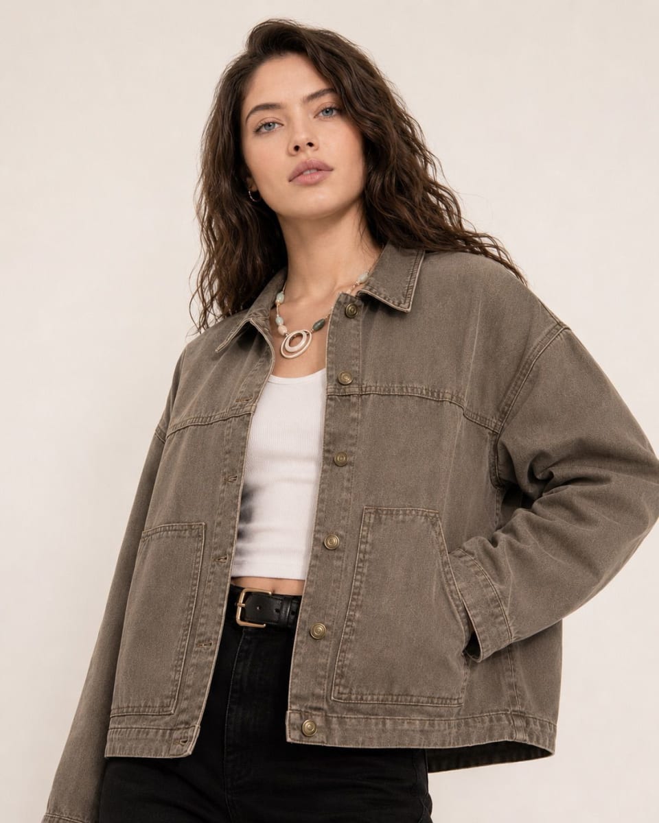 Chaqueta de Mezclilla Abotonada A3-781