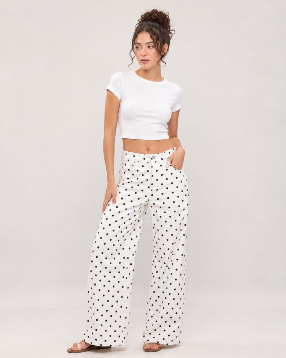 Jeans Mezclilla Estampado Puntos Circular A1-40/462