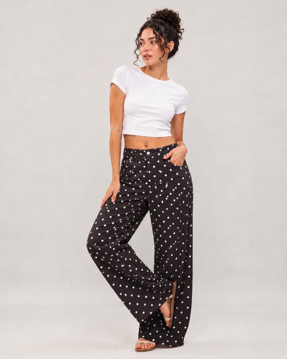 Jeans Mezclilla Estampado Puntos Circular A1-40/463