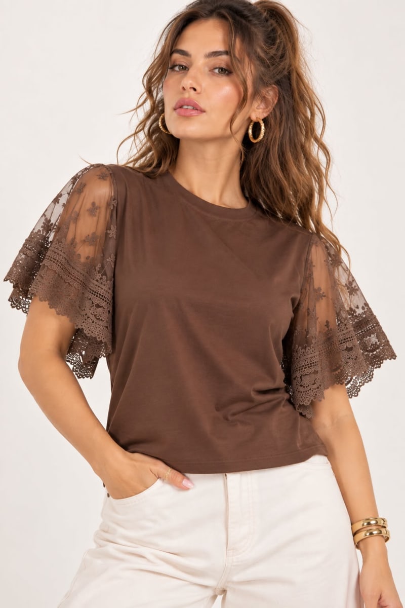 Polera Mangas de Encaje A1-443