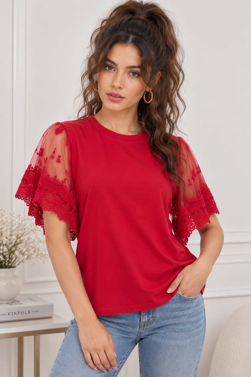 Polera Mangas de Encaje A1-445