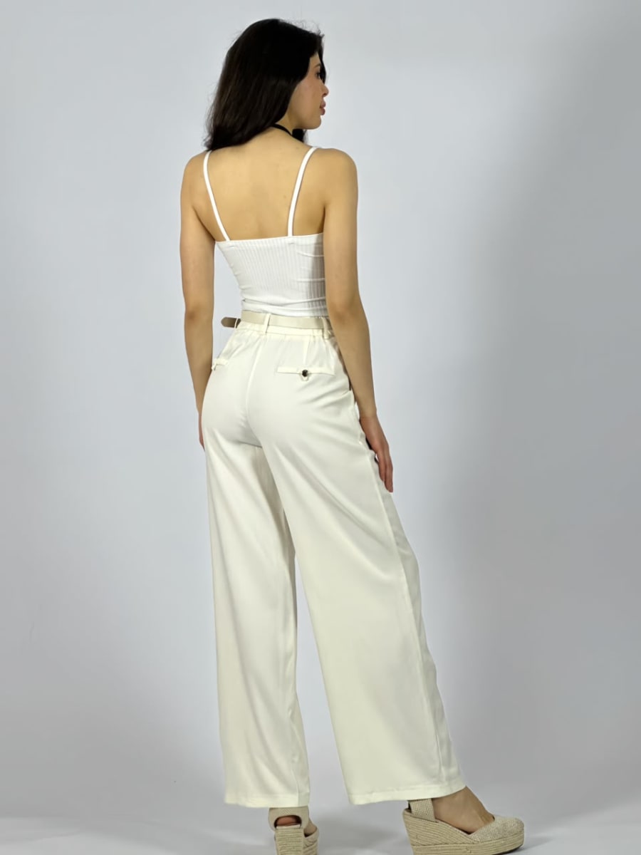 Pantalon Con Cinturon Diseño Costura Central A1-223
