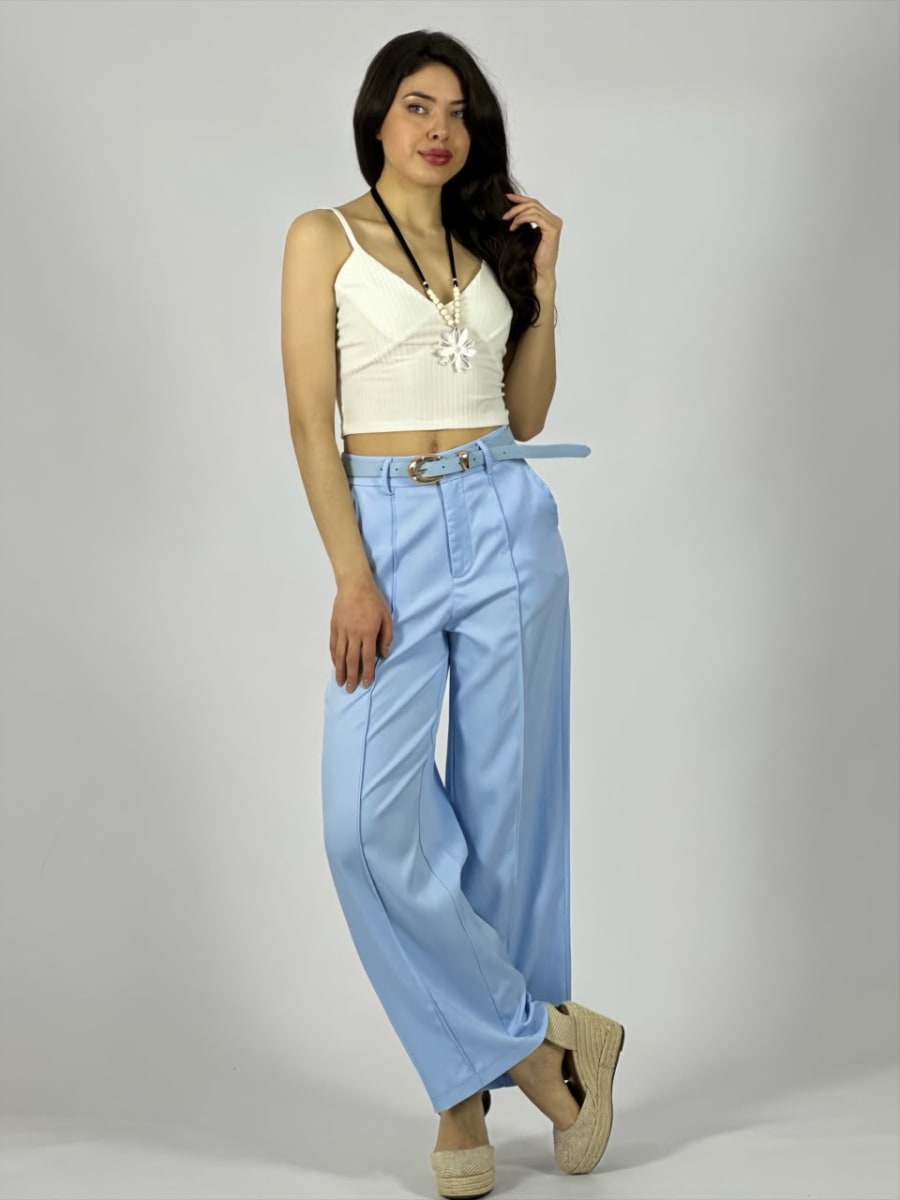 Pantalon Con Cinturon Diseño Costura Central A1-227