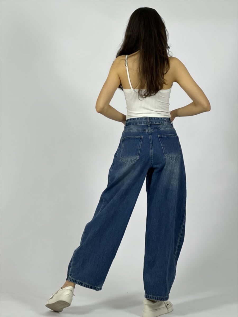 Pantalon Mezclilla Doble Boton Con Cinturon A3-773
