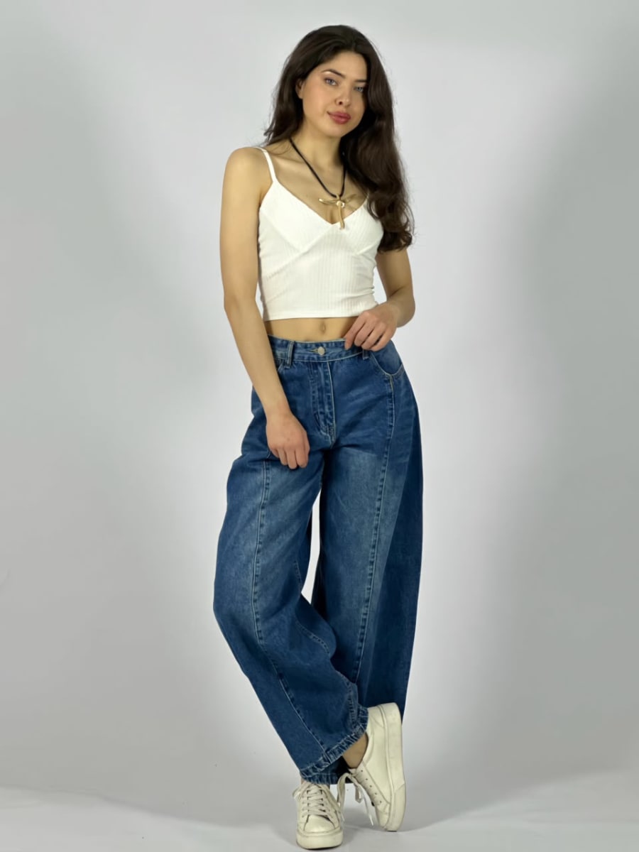 Pantalon Mezclilla Doble Boton Con Cinturon A3-771