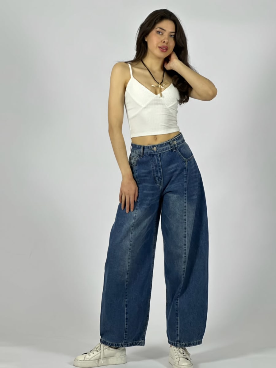 Pantalon Mezclilla Doble Boton Con Cinturon A3-772