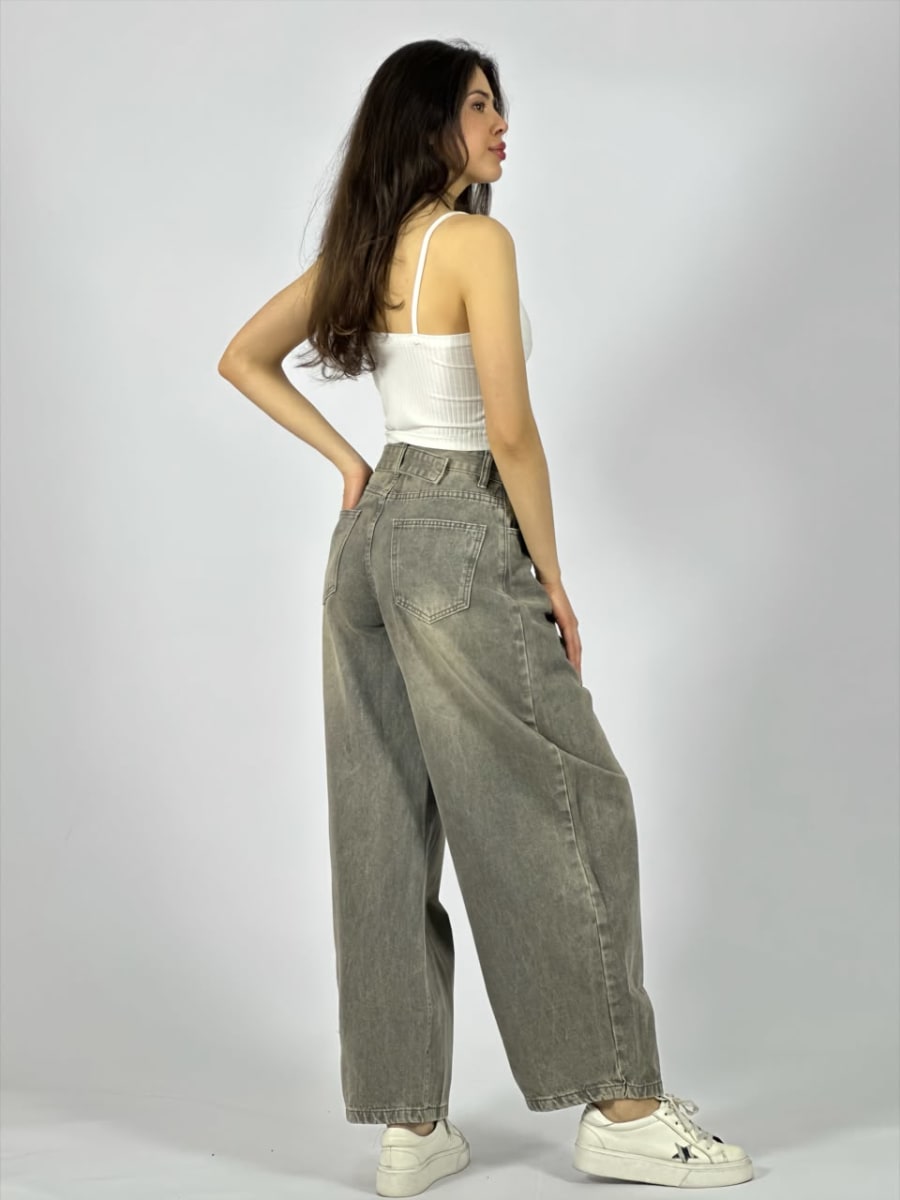 Pantalon Mezclilla Doble Boton Con Cinturon A3-776