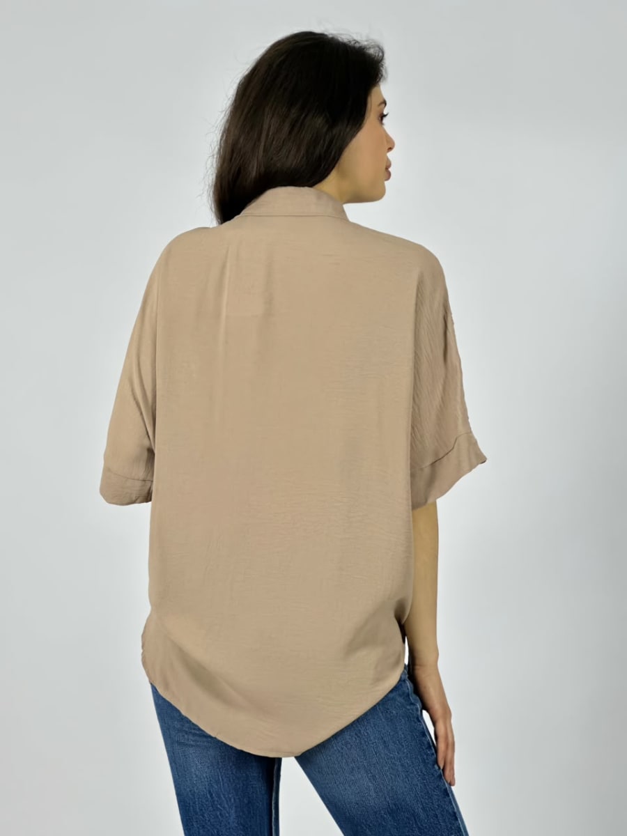 Blusa Crepe Hombros Tejidos Bolsillos Estampados A1-4013