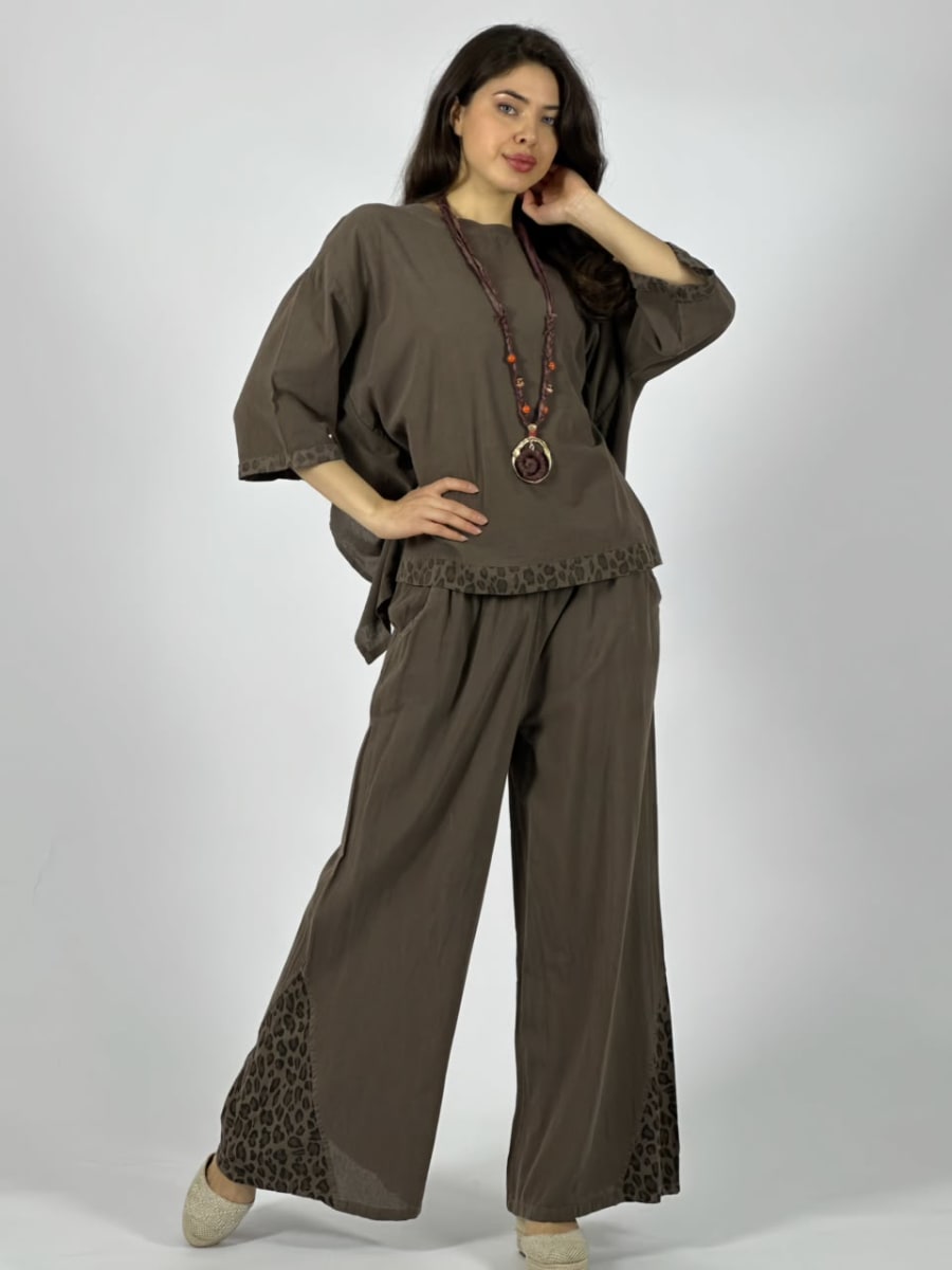 Polera Lino Bordes Print A1-171