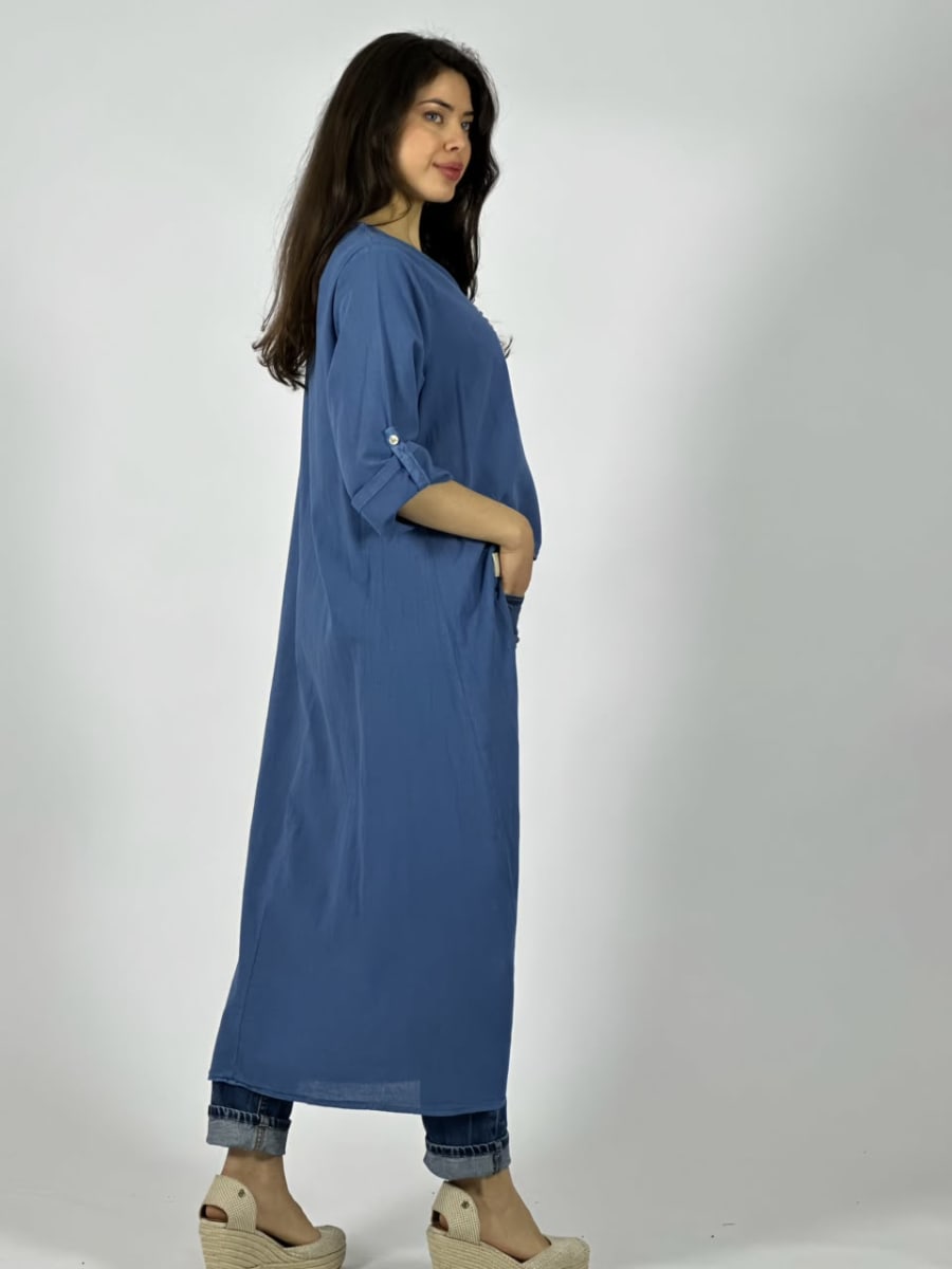 Blusa Lino Con Cola Corazon Brillante A1-99