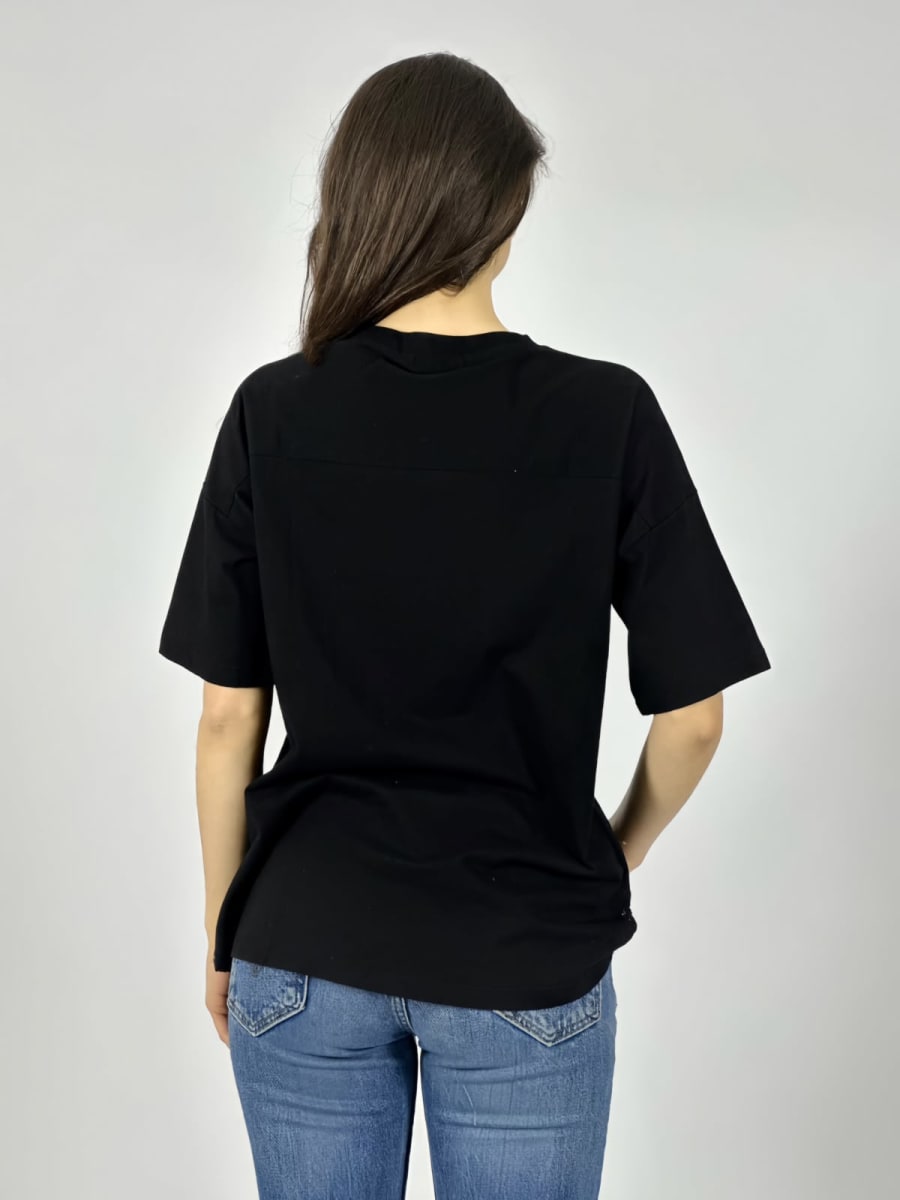 Polera Algodon Corazon Con Tachas Y Borde Tejido A4-886