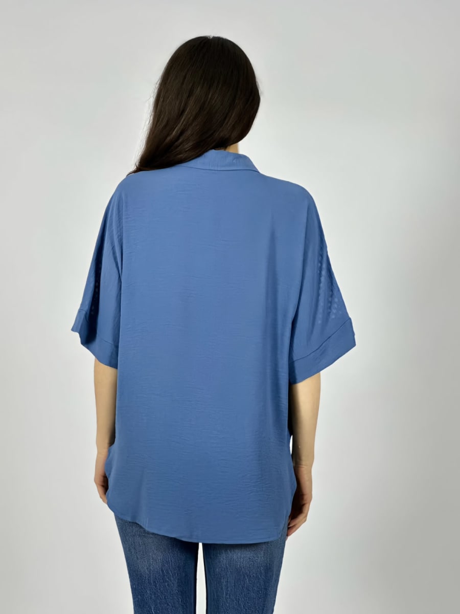 Blusa Crepe Hombros Tejidos Bolsillos Estampados A1-4016