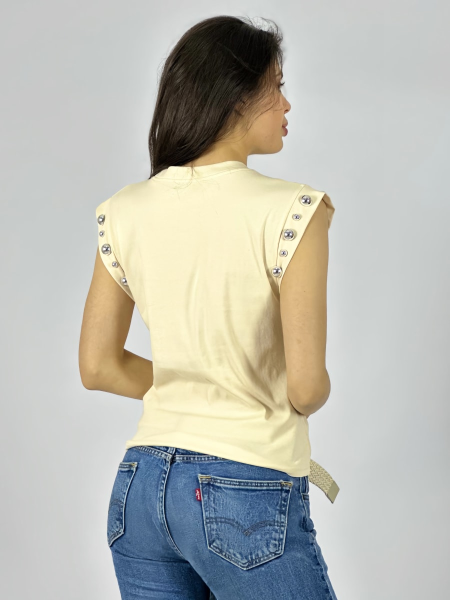 Polera Algodon Tachas en Cuello y Mangas A3-7315