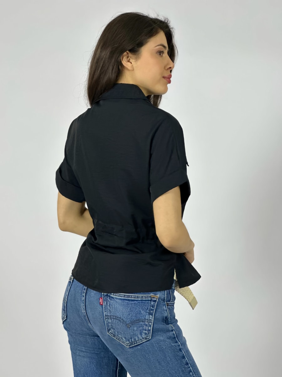 Blusa Con Bolsillos y Cierre Tela Cey A1-456
