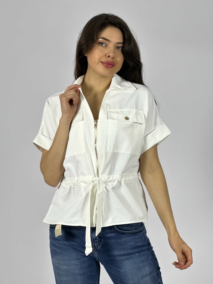 Blusa Con Bolsillos y Cierre Tela Cey A1-4511