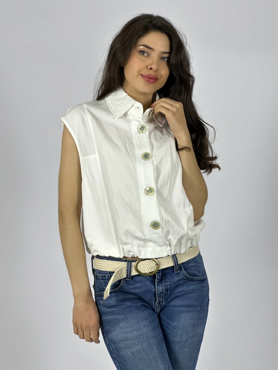 Chaqueta Bomber Sin Mangas Botones Grandes A4-9010