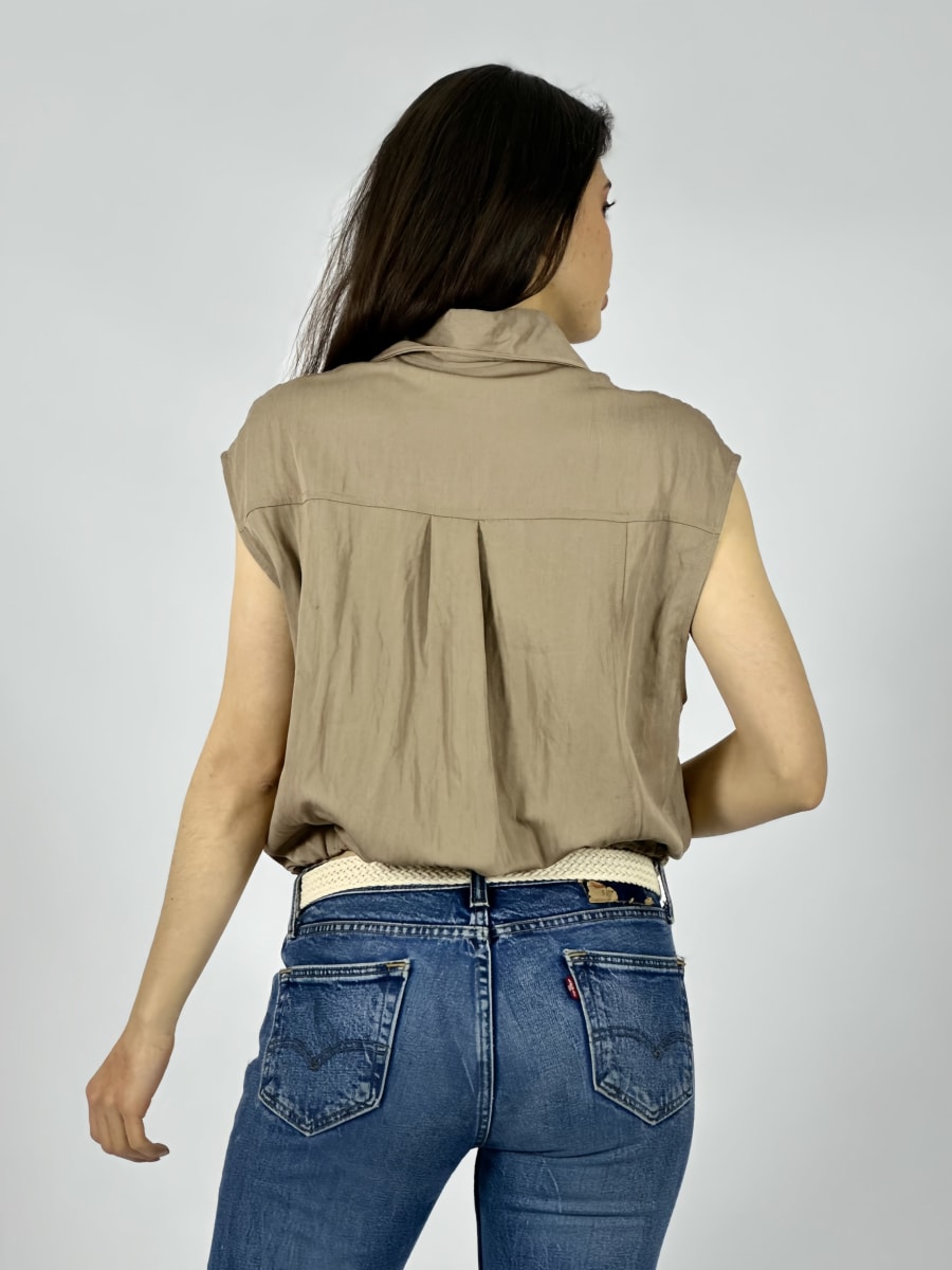 Chaqueta Bomber Sin Mangas Botones Grandes A4-905