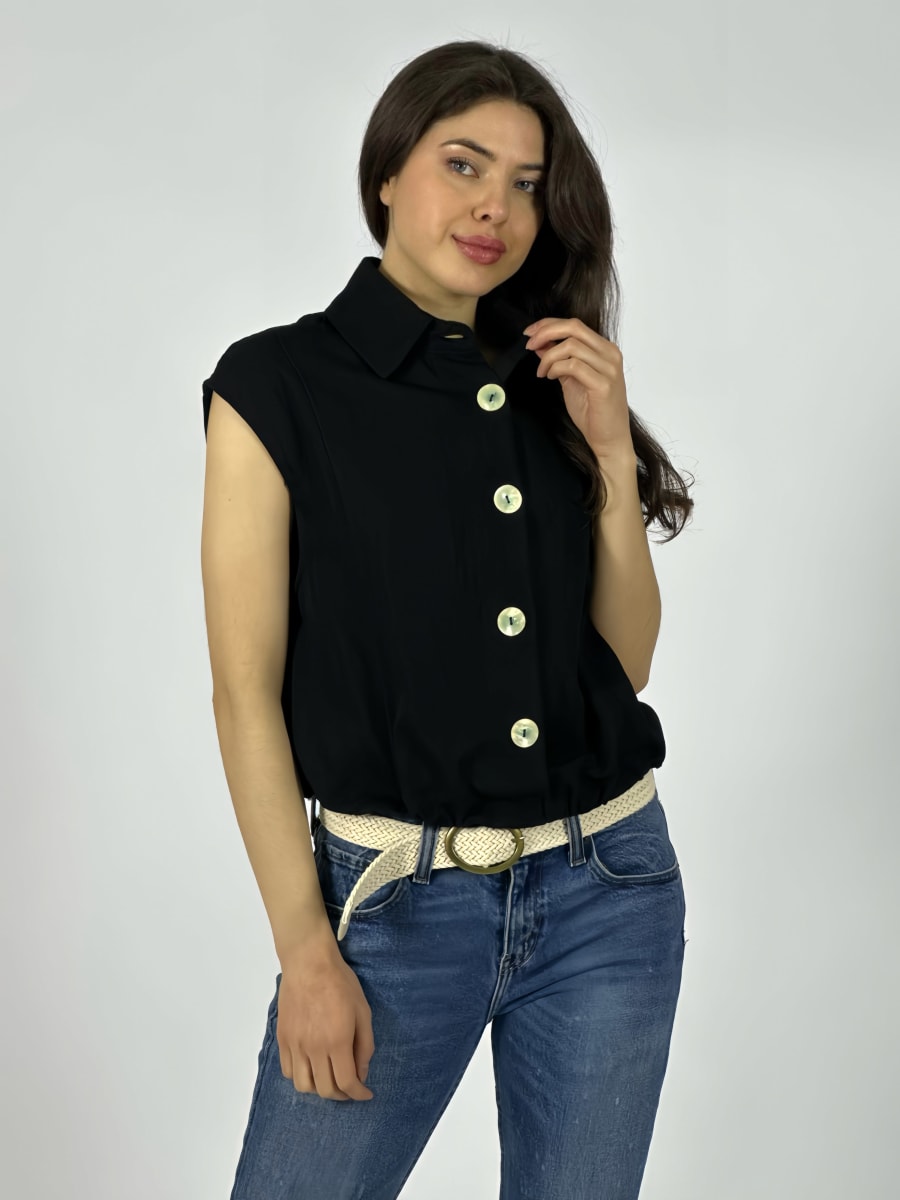 Chaqueta Bomber Sin Mangas Botones Grandes A4-901