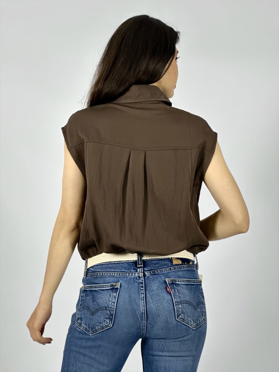 Chaqueta Bomber Sin Mangas Botones Grandes A4-908