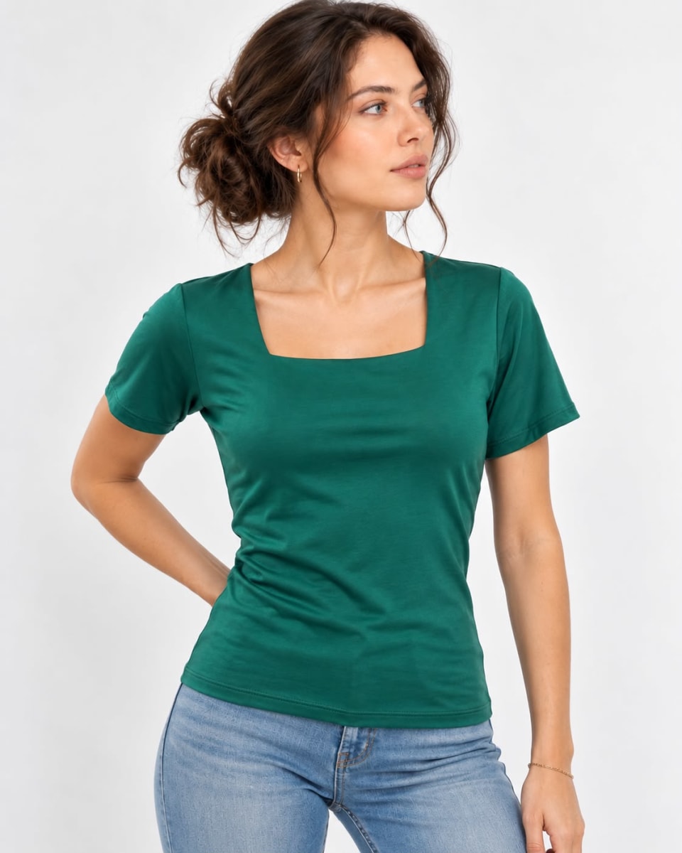 Polera Basica Cuello Cuadrado A4-843