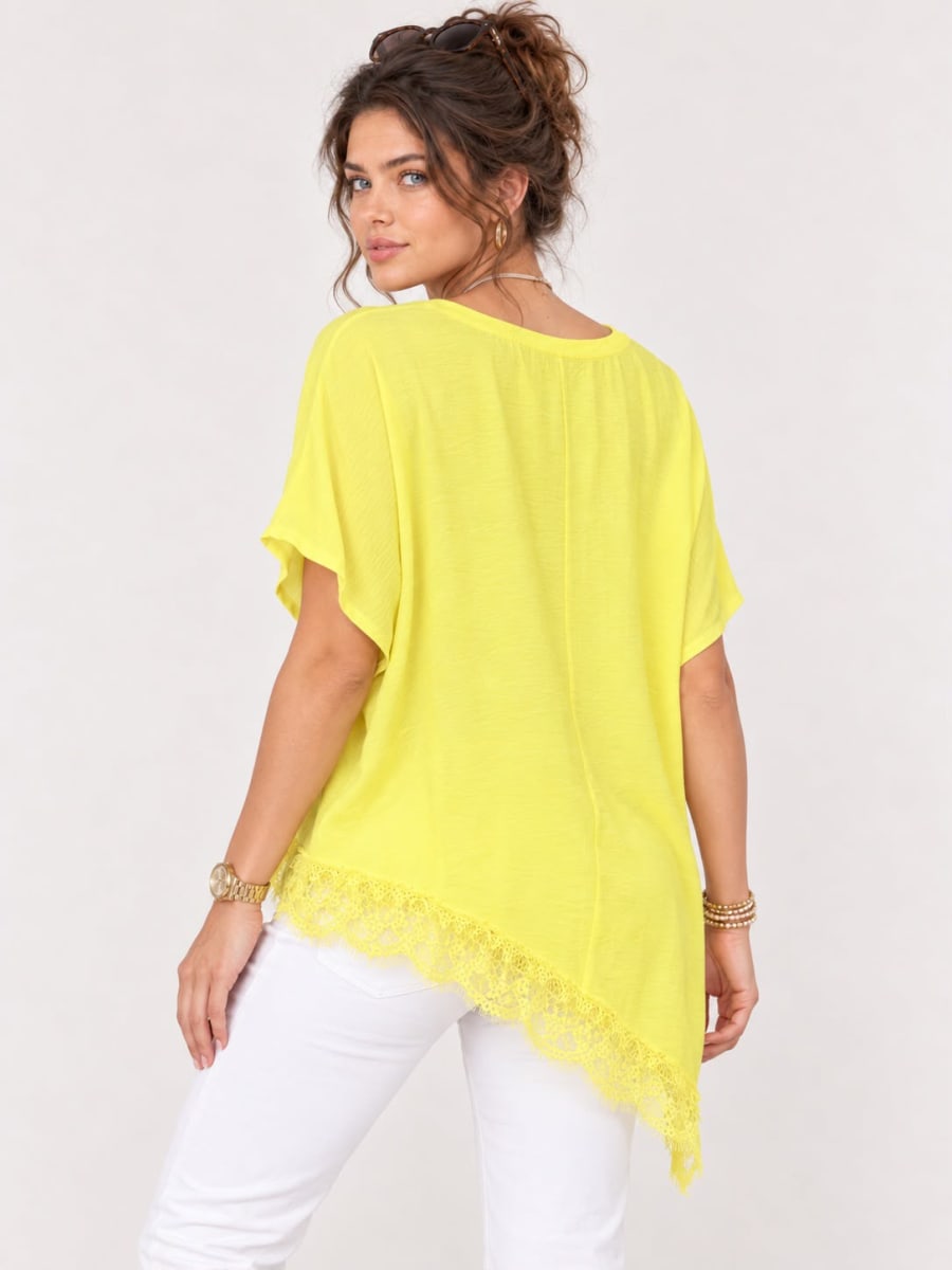 Polera Viscosa con Blonda y Collar A1-167