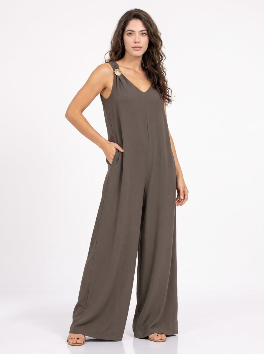 Enterito Crepe Anudado con Broche A4-748