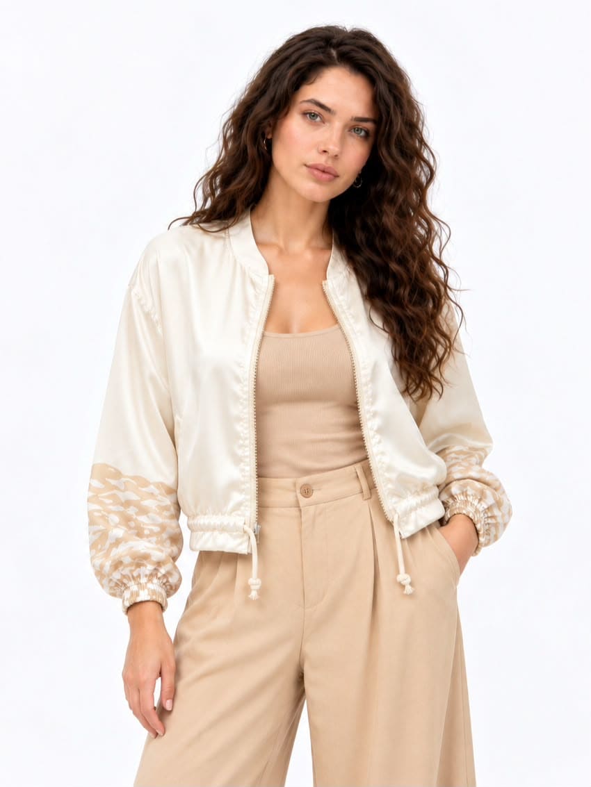 Bomber Satin Dorso Estampado LA RIVIERA Mediterranea A1-424