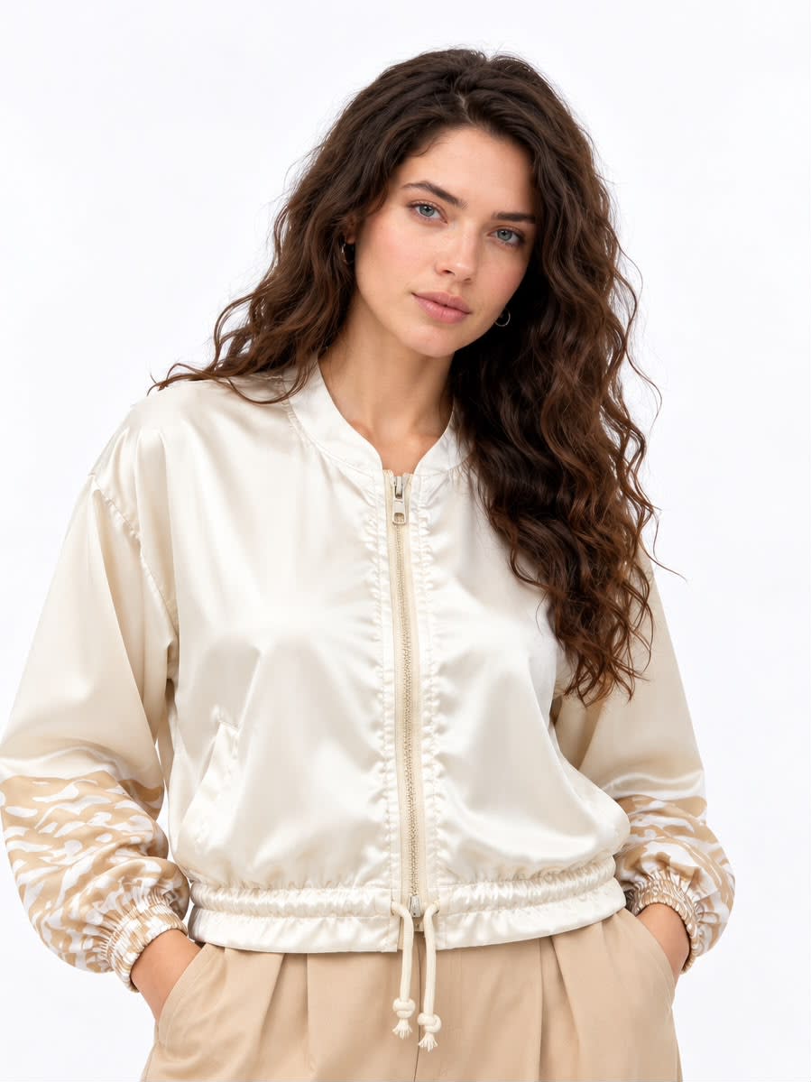 Bomber Satin Dorso Estampado LA RIVIERA Mediterranea A1-423