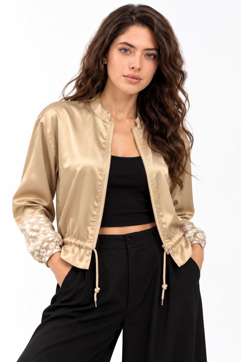 Bomber Satin Dorso Estampado LA RIVIERA Mediterranea A1-429
