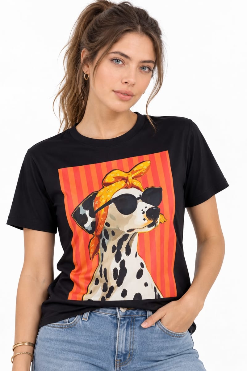 Polera Algodon Dalmata con Pañuelo y Lentes A4-884