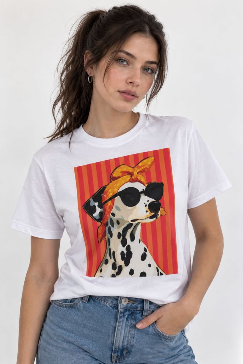 Polera Algodon Dalmata con Pañuelo y Lentes A4-882