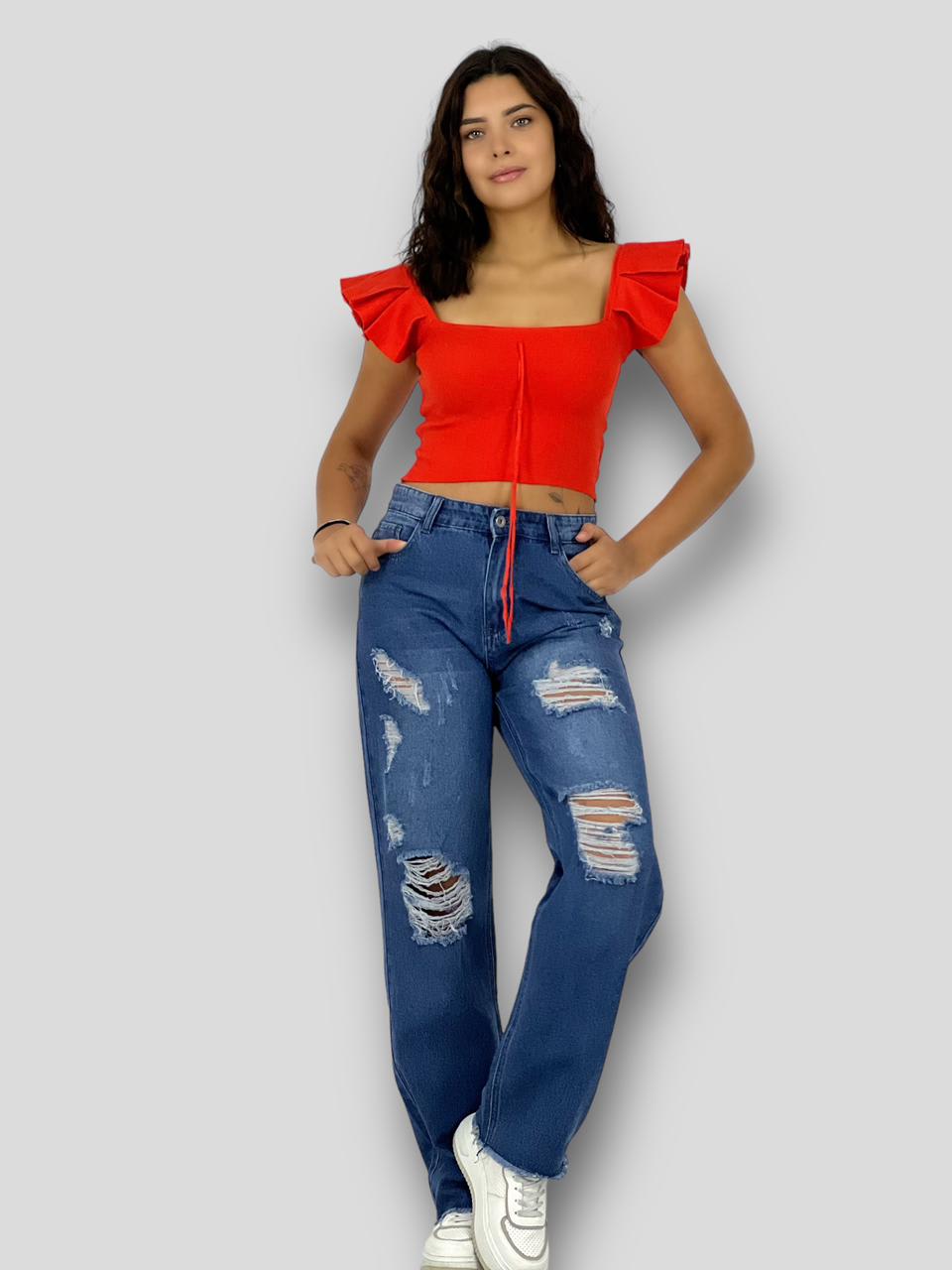 Jeans Con Hoyos B3132/134 Enigmática