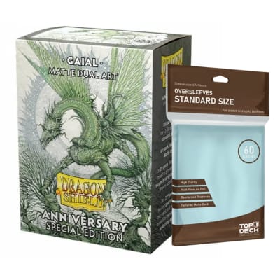 Protector Dragon Shield Standard Art Dual Matte - Gaial + Cubre Protector Top Deck1