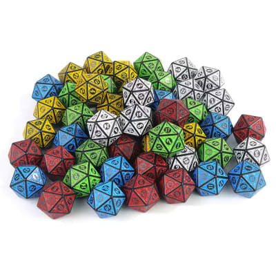 Dados 20 caras bicolor