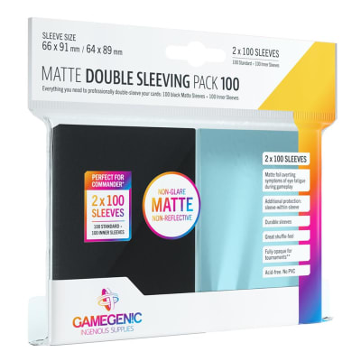 Protectores Matte Prime Double Sleeving 100u. - Black/Clear