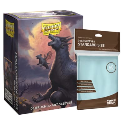 Protector Dragon Shield Standard Art Brushed - Halloween Dragon 2023 + Cubre Protector Top Deck