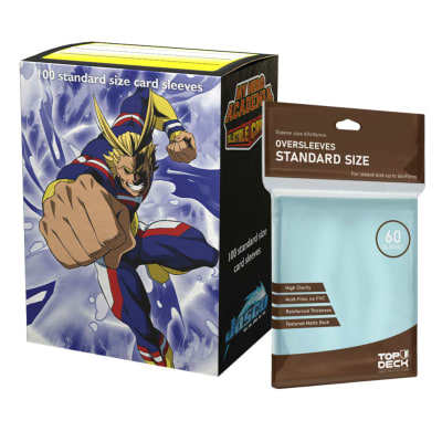 Protector Dragon Shield Art Matte Standard - All Might Punch + Cubre Protector Top Deck1