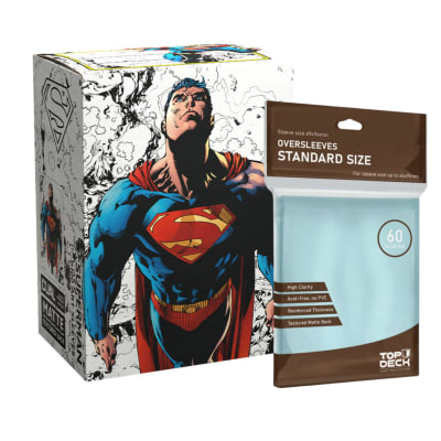 Protector Dragon Shield Art Dual Matte Standard - Super Man Color + Cubre Protector Top Deck