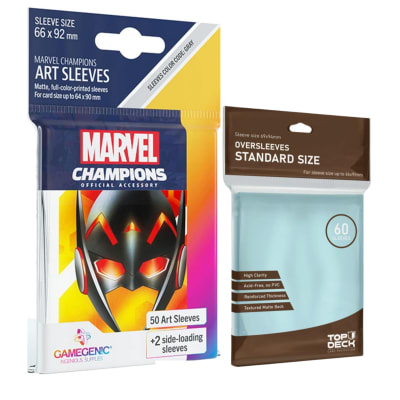 Protector Gamegenic Marvel Art Sleeves - Wasp + Cubre Protector Top Deck1