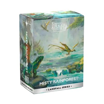 Dragon Shield Art Dual Matte MTG Landfall Series Misty Rainforest – 100 Protectores Standard