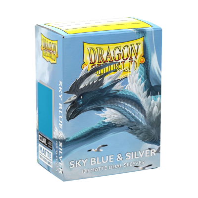 Dragon Shield Sleeves: Standard Dual-Matte Sky Blue & Silver
