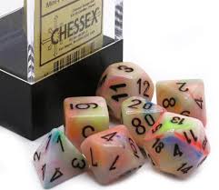Set 7 Dados Chessex Mini Festive Circus/Black