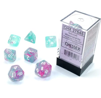 Set 7 Dados Chessex Mini Nebula Wisteria/White1