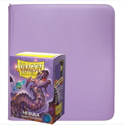 Carpeta Ultra Pro Zippered Purple + Protector Dragon Shield Standard Matte Nebula