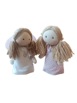 ANGEL NIÑA CON MEDALLA PROTECTORA 19 CM