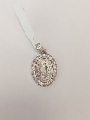 MEDALLA V.MILAGROSA PLATA CON CIRCON