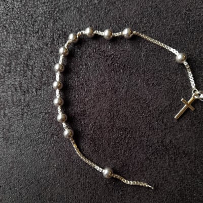 PULSERA PLATA DENARIO BOLITA GRANDE