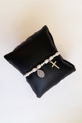 PULSERA DE PLATA CON PERLAS DE RIO