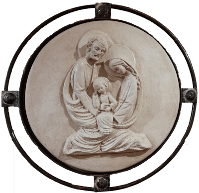 DISCO CON MARCO DE FIERRO SAGRADA FAMILIA 36CM